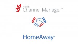 HiSITE and Homeaway logos with handshake icon | Homeaway channel manager | HiRUM